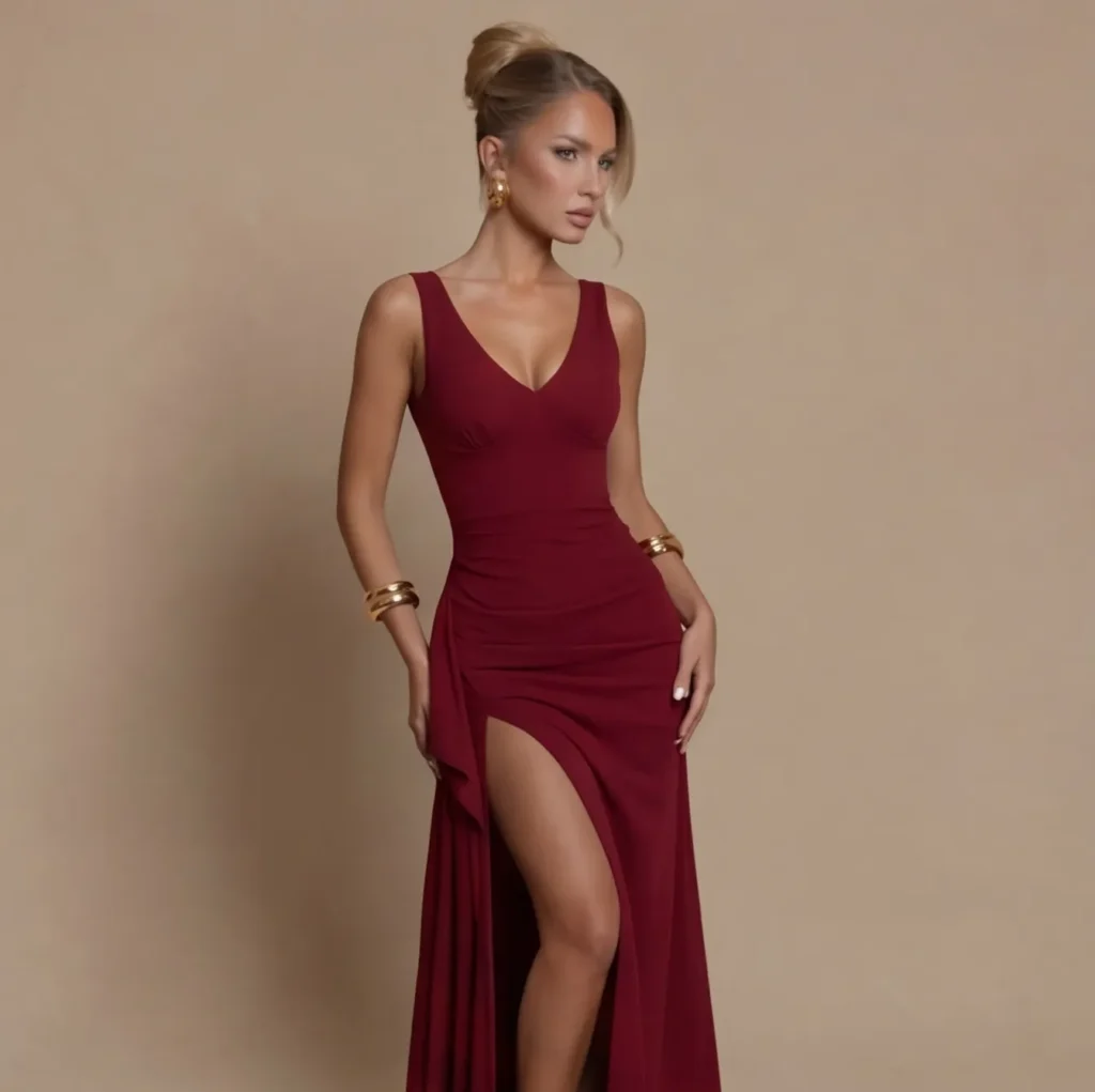 10 Best Summer Dresses 2026 | Vera Studion versailles v neck split evening gown