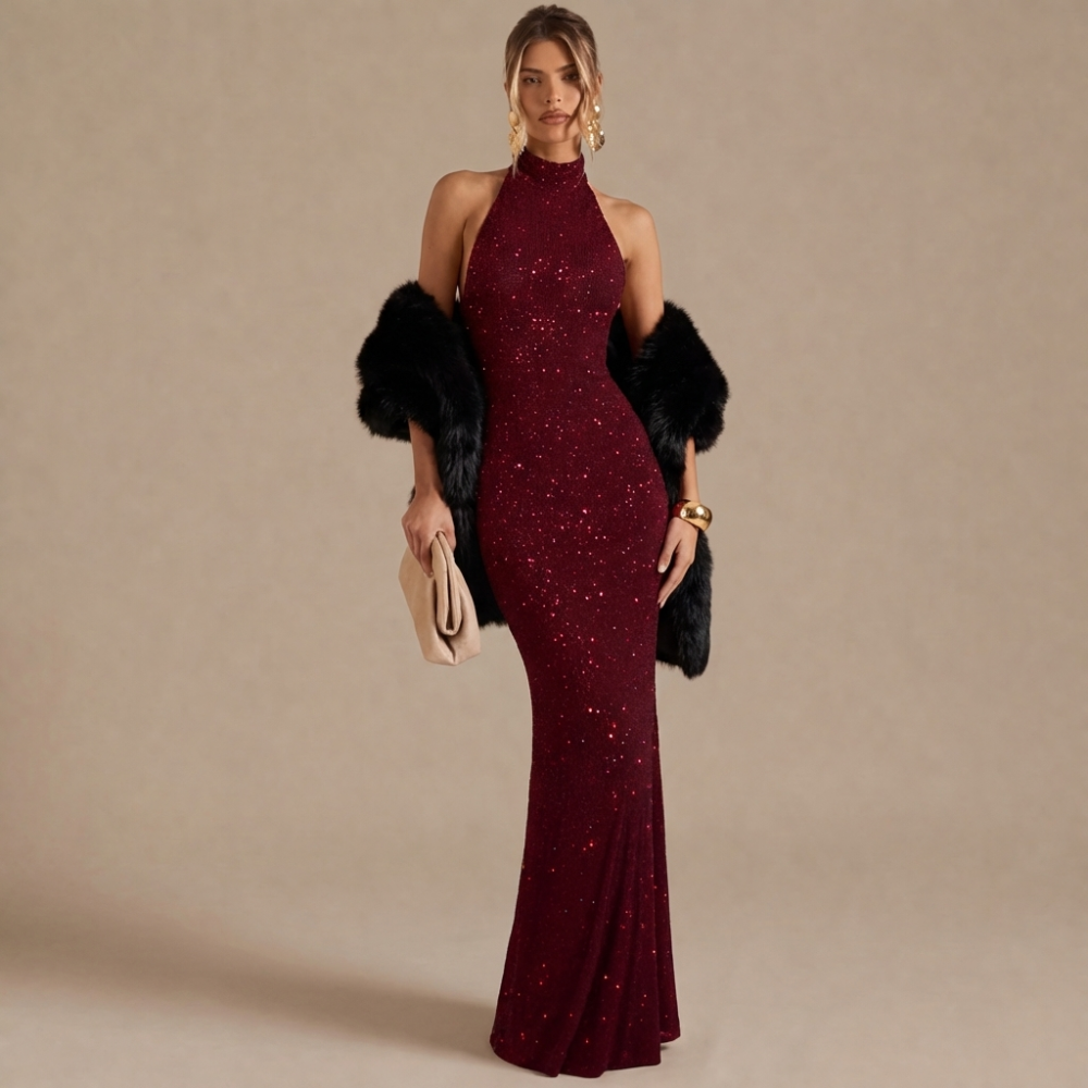 new fashion halter hip fishtail dress
