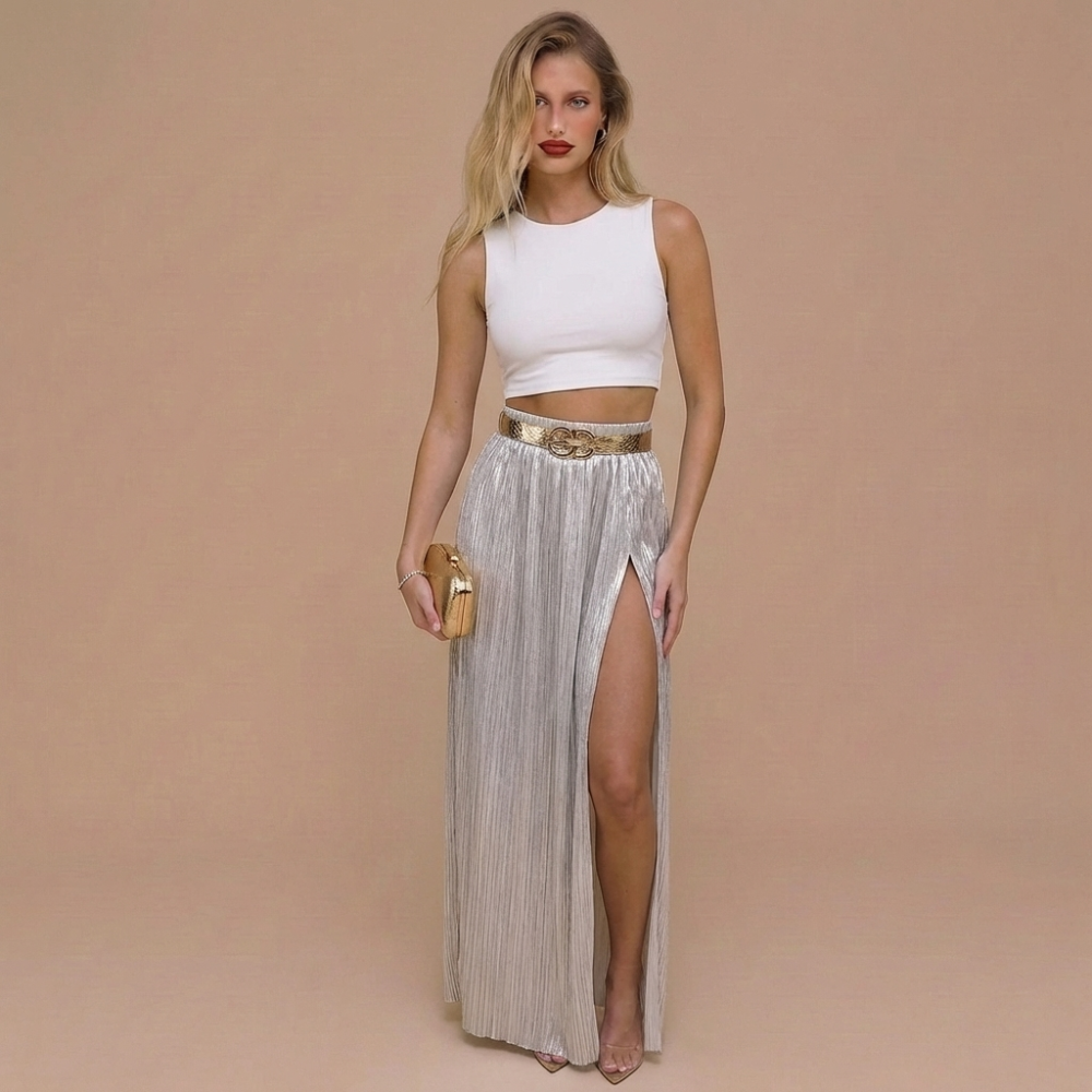 fashion slim and tall looking split skirt for women