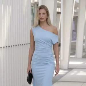capri off shoulder fitted dress